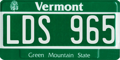 VT license plate LDS965