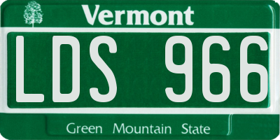 VT license plate LDS966