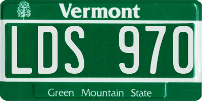 VT license plate LDS970