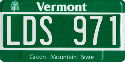 VT license plate LDS971