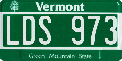 VT license plate LDS973