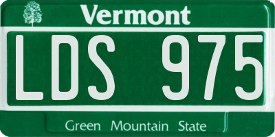 VT license plate LDS975