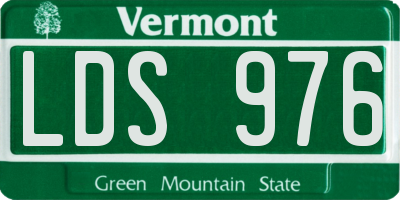 VT license plate LDS976