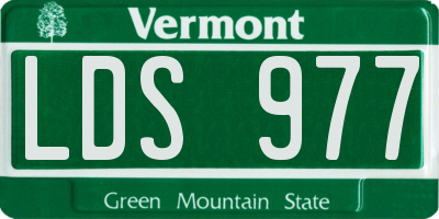 VT license plate LDS977