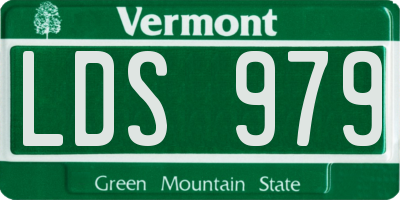 VT license plate LDS979