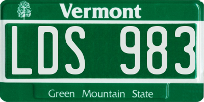 VT license plate LDS983