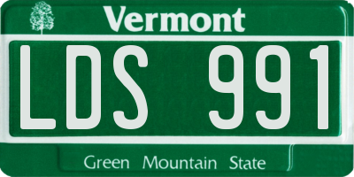 VT license plate LDS991