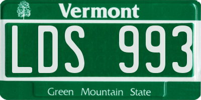 VT license plate LDS993