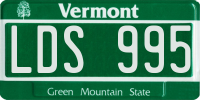 VT license plate LDS995