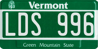 VT license plate LDS996