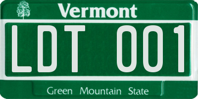 VT license plate LDT001