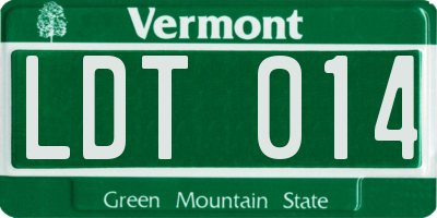 VT license plate LDT014