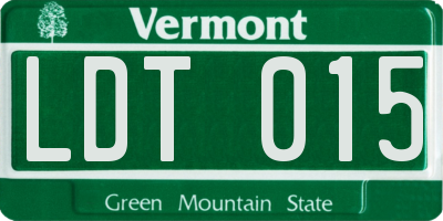 VT license plate LDT015