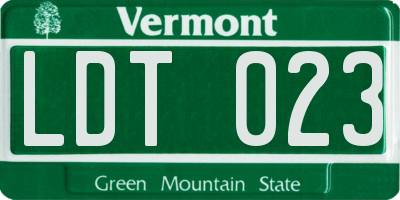 VT license plate LDT023