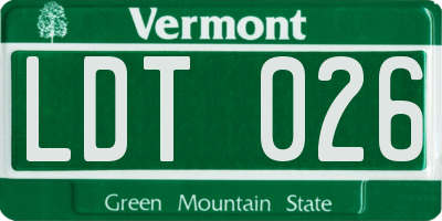 VT license plate LDT026