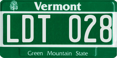 VT license plate LDT028