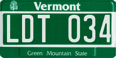 VT license plate LDT034