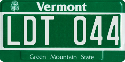 VT license plate LDT044