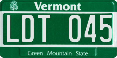 VT license plate LDT045
