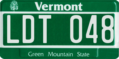VT license plate LDT048