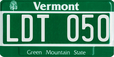 VT license plate LDT050