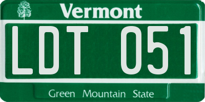 VT license plate LDT051