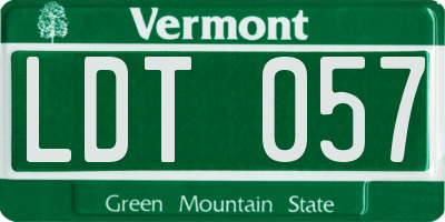 VT license plate LDT057
