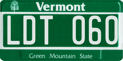 VT license plate LDT060
