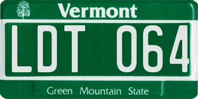VT license plate LDT064