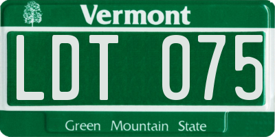 VT license plate LDT075