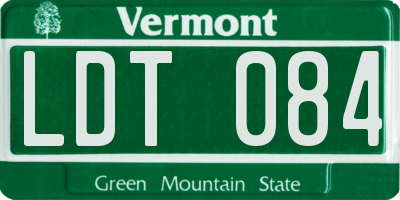 VT license plate LDT084