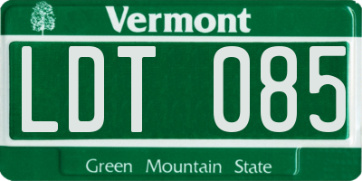 VT license plate LDT085