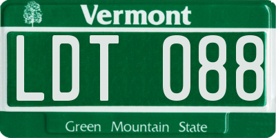 VT license plate LDT088