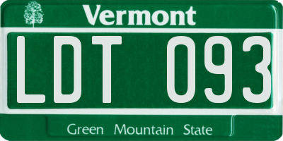 VT license plate LDT093