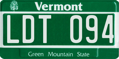 VT license plate LDT094