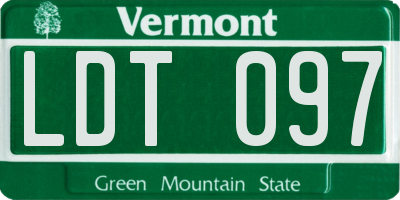 VT license plate LDT097