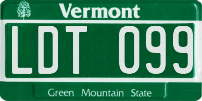 VT license plate LDT099