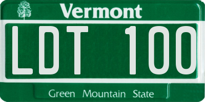 VT license plate LDT100