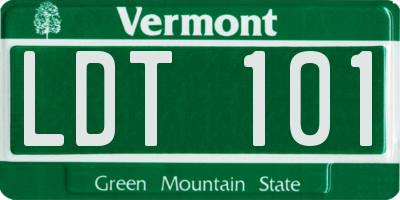 VT license plate LDT101