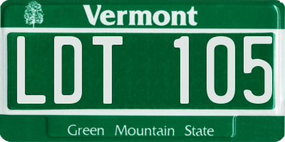VT license plate LDT105