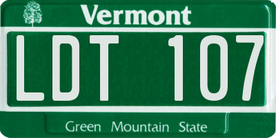 VT license plate LDT107