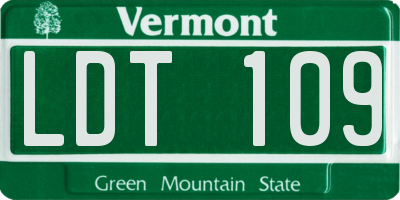 VT license plate LDT109
