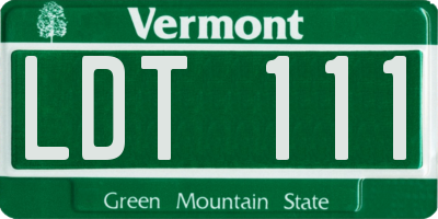 VT license plate LDT111