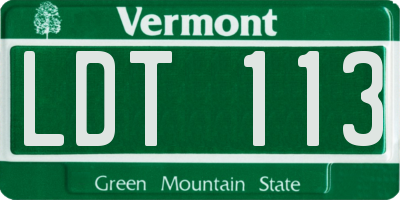 VT license plate LDT113
