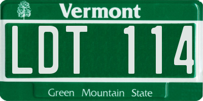 VT license plate LDT114