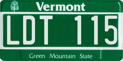 VT license plate LDT115