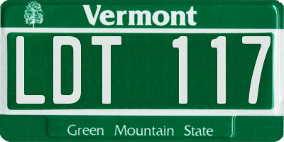 VT license plate LDT117