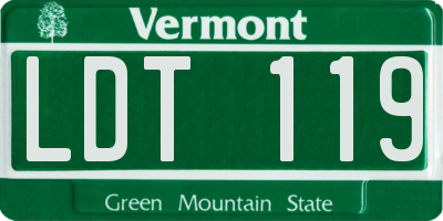 VT license plate LDT119
