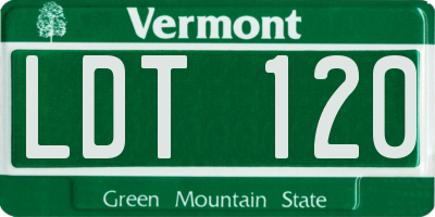 VT license plate LDT120