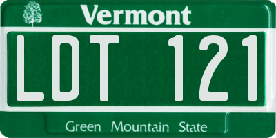 VT license plate LDT121